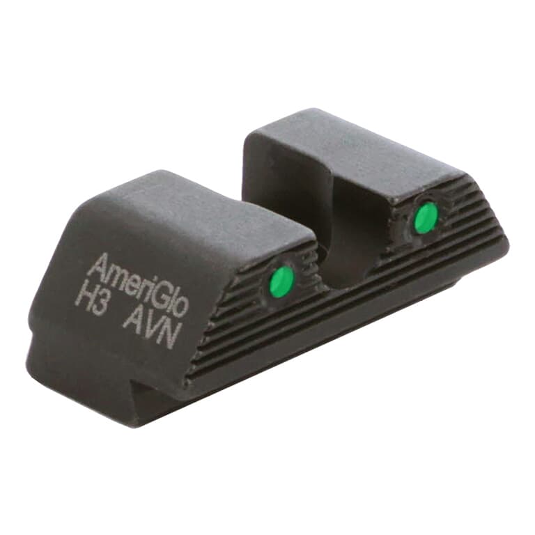 Ameriglo Agent MOS Green Tritium 2-Dot w/Black Outlines .276"H .165 U Notch Rear Sight for Glock (Excl. 42,43,48) GL-885R