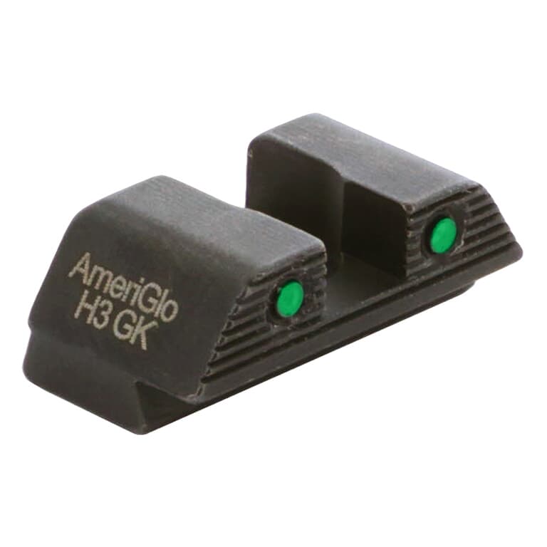 Ameriglo Trooper MOS Green Tritium 2-Dot w/Black Outlines .256&quot;H .165 Sq Notch Rear Sight for Glock 42,43,43X,48 GL-895R