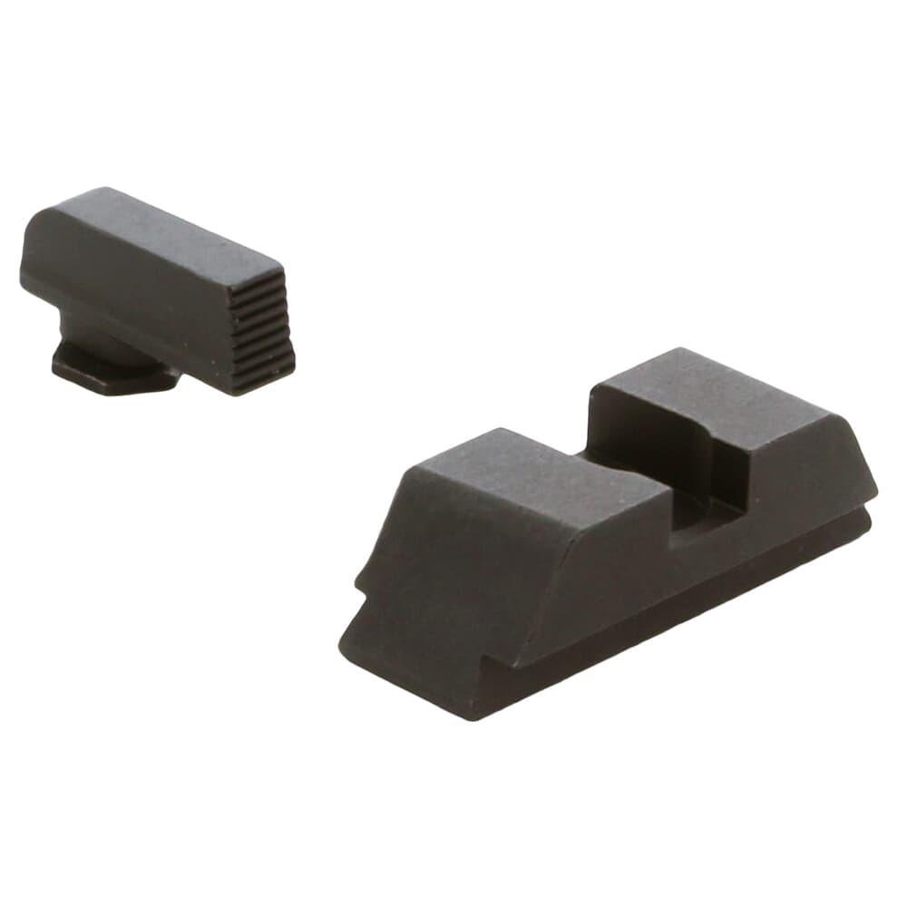 Ameriglo Target Range Black Serrated Front, Flat Black Rear Sight for Glock Gen 1-4 9/40/380, Gen 5 10/45 GT-504