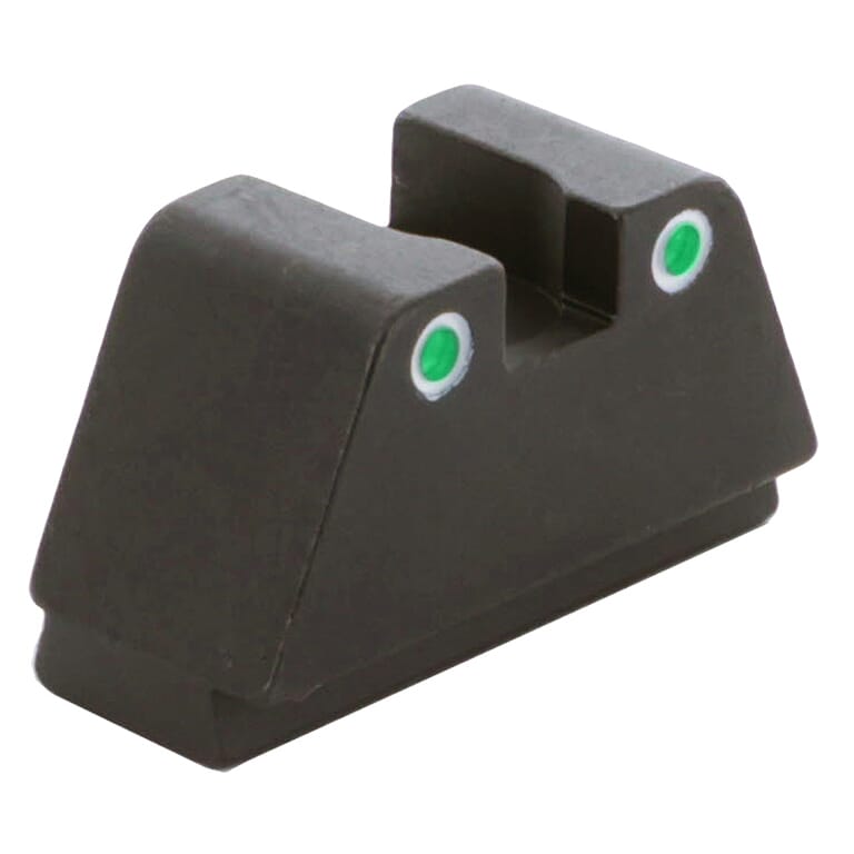Ameriglo Classic Green Tritium 2-Dot w/White Outlines .429"H .15"W Sq Notch Rear Sight for Glock (Excl. 42,43,48) GTR-109