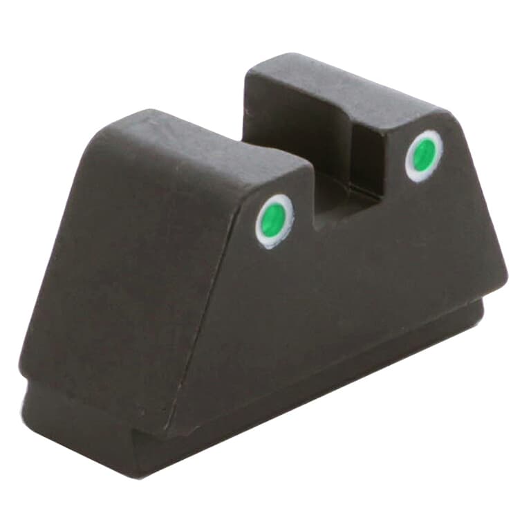 Ameriglo Classic Green Tritium 2-Dot w/White Outlines .429&quot;H .15&quot;W Sq Notch Rear Sight for Glock (Excl. 42,43,48) GTR-109