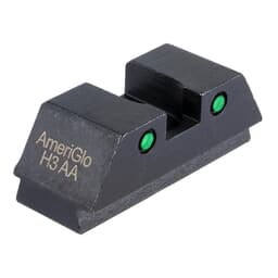 Ameriglo Green Tritium 2-Dot Black Outlines .295" H .150" Sq Notch Optic-Compatible, Glock - All GTR-208