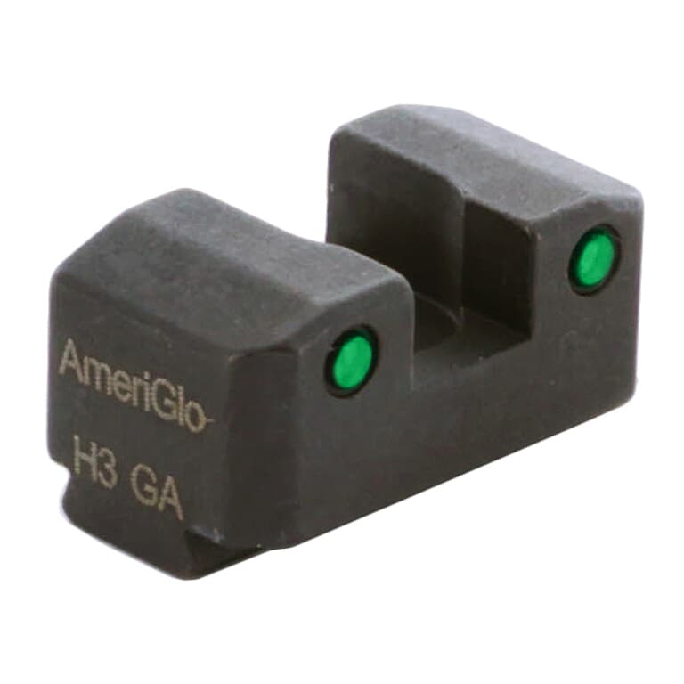 Ameriglo Green Tritium 2-Dot w/Black Outlines .3&quot;H, Sq Notch Serrated Rear Sight for Springfield Hellcat OSP SA-119-OP-R