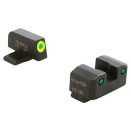 Ameriglo Trooper Green Tritium w/LumiGreen Outline Front, Green Tritium w/Black Outline Rear 3-Dot Night Set for Springfield Hellcat OSP SA-819