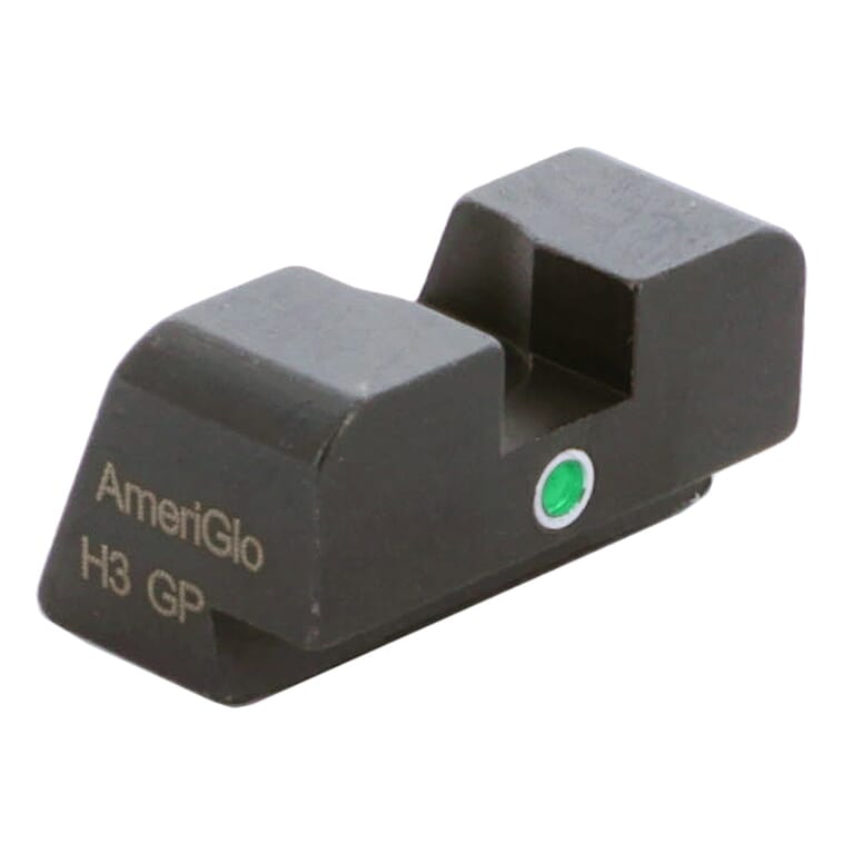 Ameriglo Green Tritium Single Dot, No Outline .316"H .165" Sq Notch Rear Sight for Most Sig/Springfield Models, Hellcat (non OSP) SG-101R