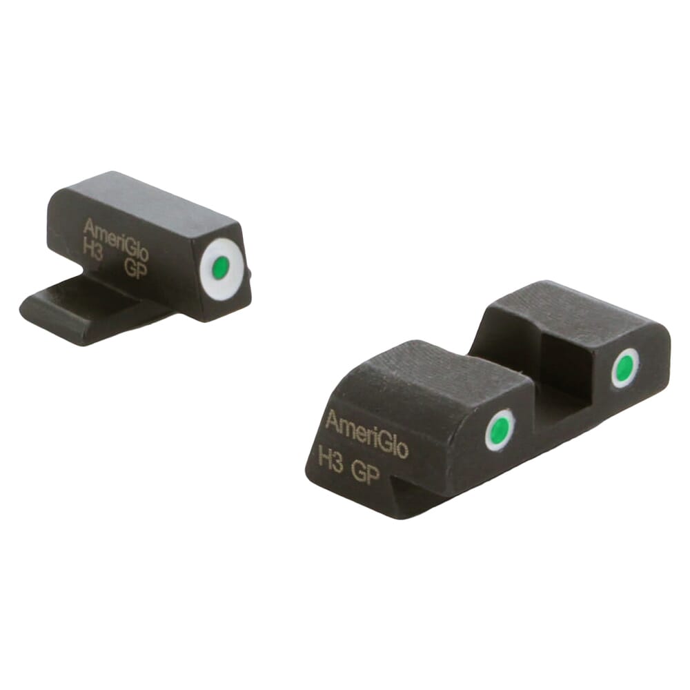 Ameriglo Classic Green Tritium Front, Green Tritium Rear 3-Dot Sight Set w/White Outlines for Sig (#6 Front/#8 Rear) SG-165