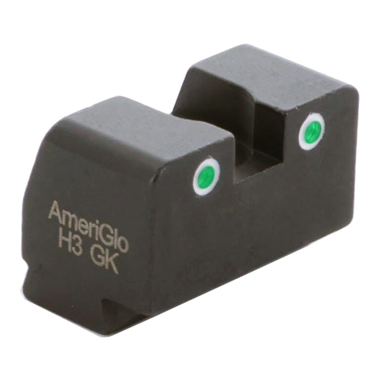 Ameriglo Green Tritium 2-Dot w/White Outlines .423"H .15" Sq Notch Rear Sight for Most Sig/Springfield Models, Hellcat (non OSP) SG-181R