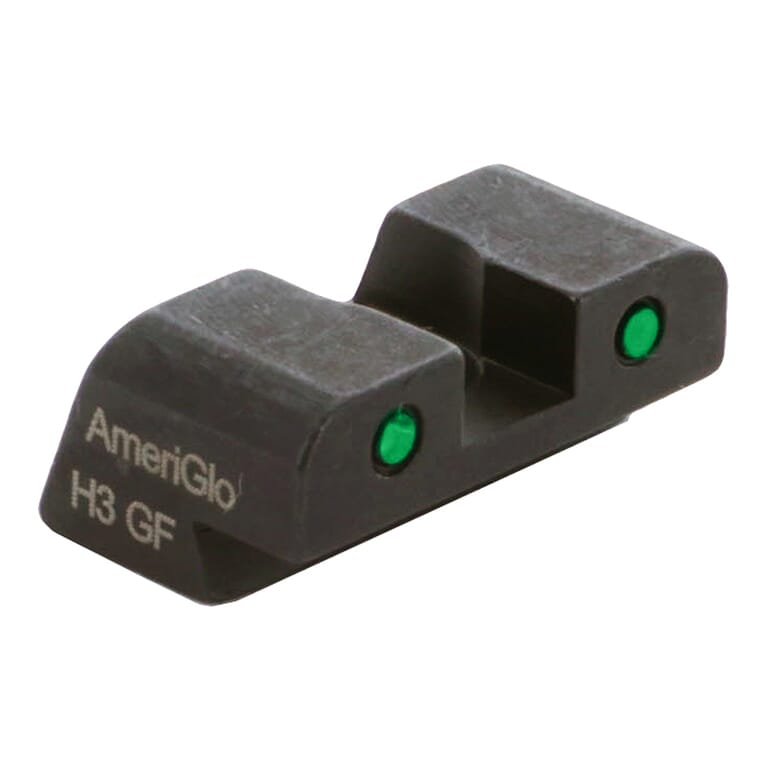 Ameriglo Green Tritium 2-Dot w/Black Outlines .25"H .18" Sq Notch #8 Rear Sight for Most Sig/Springfield Models, Hellcat (non OSP) SG-227R