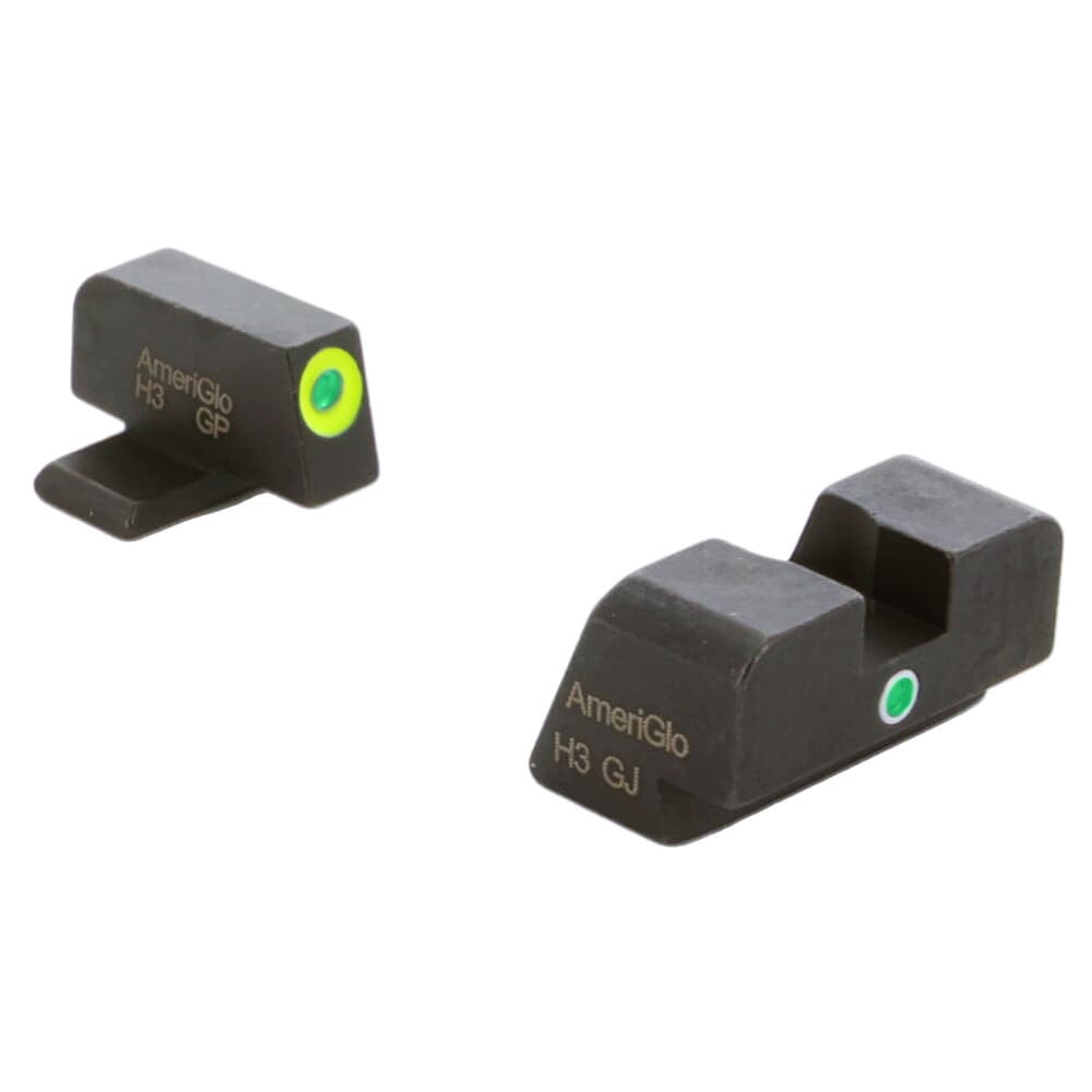 Ameriglo i-Dot Green Trit w/LumiGreen Outline Front, Green Single Dot Rear Night Sight Sight for Sig (#8 Front/#8 Rear) Night Sight Sight for SG-301