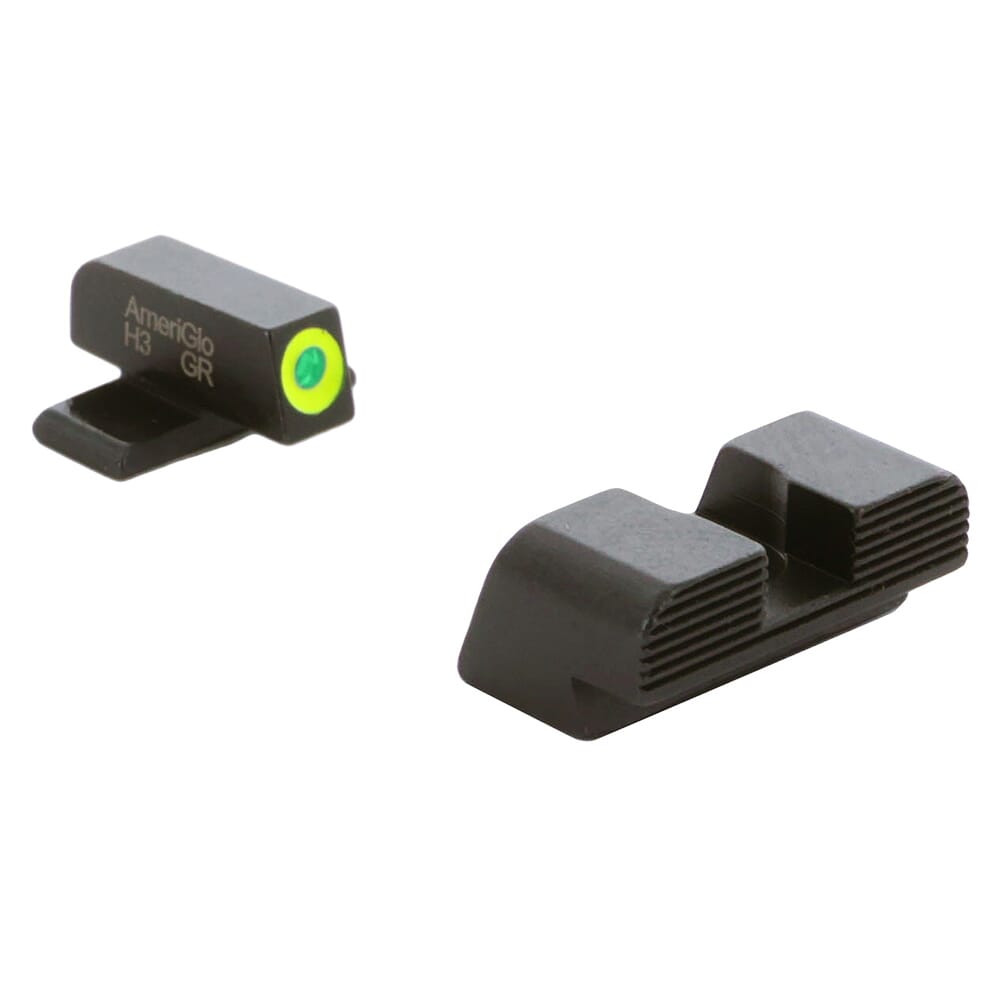 Ameriglo Protector Green Tritium w/LumiGreen Outline Front, Black Serrated Rear Sight Set for Sig (#6 Front/#8 Rear) SG-534