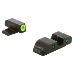 Ameriglo Spartan Green Tritium w/LumiGreen Outline Front, Green Tritium w/Black Outline Rear 3-Dot Night Set for Sig (#8 Front/#8 Rear) SG-546