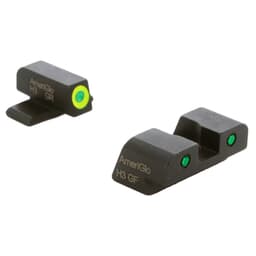 Ameriglo Spartan Green Tritium w/LumiGreen Outline Front, Green Tritium w/Black Outline Rear 3-Dot Night Set for Sig (#6 Front/#8 Rear) SG-547