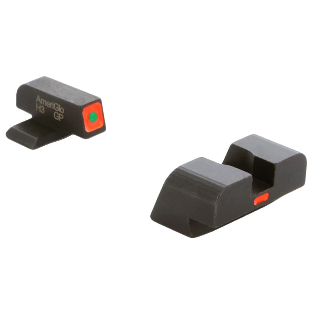 Ameriglo CAP Green Tritium Orange Sq Outline Front, Orange Line Non-Trit Rear Sight Set for Sig (#8 Front/#8 Rear) SG-616