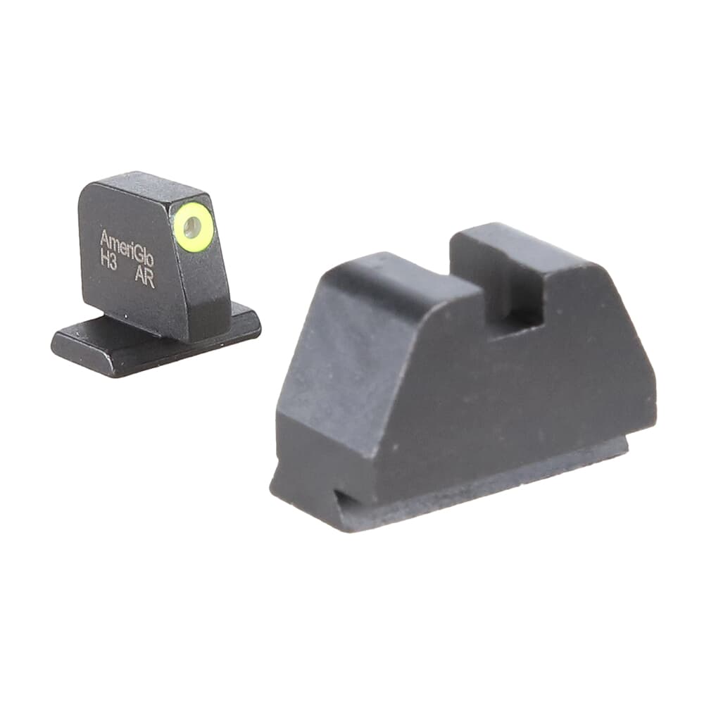 Ameriglo Optic Compatible Grn Trit w/LumiGreen Outline .378&quot;F , Black .492&quot;R Sight Set for S&amp;W M&amp;P (2.0 Core Dovetail) SW-611