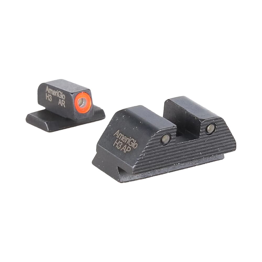 Ameriglo Trooper Grn Trit w/Orange Outline F, Grn Trit w/Serrated Black Outline Sq Rear 3-Dot Night Sight for S&amp;W M&amp;P (2.0 Core Dovetail) SW-817