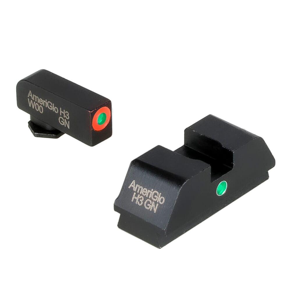 Ameriglo i-Dot Green Tritium w/Orange Outline Front, i-Dot Rear Night Sight Sight for Walther PDP WA-201