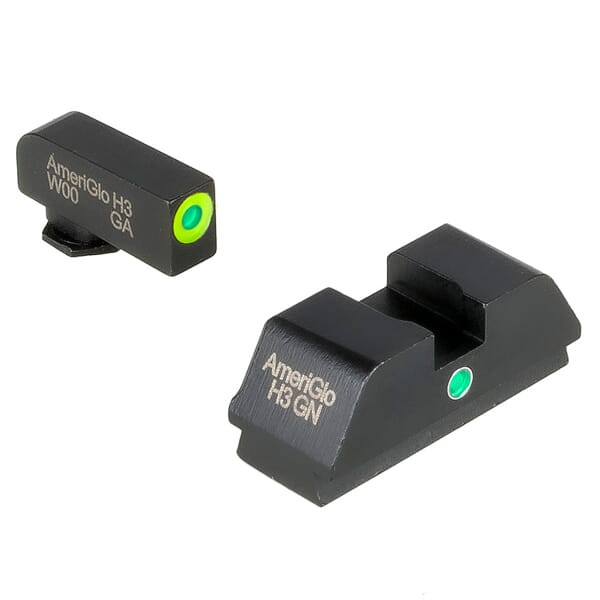 Ameriglo i-Dot Green Tritium w/LumiGreen Outline Front, i-Dot Rear Night Sight Sight for Walther PDP WA-301