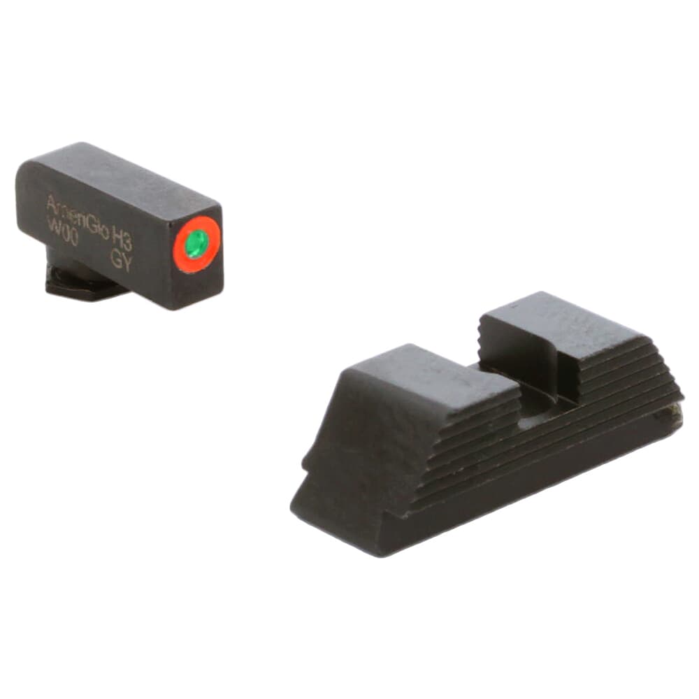 Ameriglo Protector Green Tritium w/Orange Outline Front, Black Serrated Rear Sight Set for Walther PDP WA-433