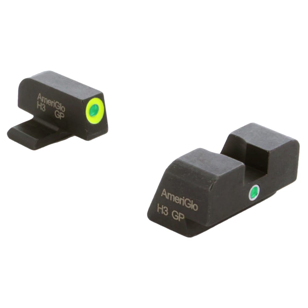 Ameriglo i-Dot Green Tritium w/LumiGreen Outline Front, Green Single Dot Rear Night Sight Sight for Springfield XD XD Models XD-301