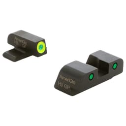 Ameriglo Spartan Green Tritium w/LumiGreen Outline Front, Green Tritium w/Black Outline Rear 3-Dot Night Set for Springfield XD XD XD-546