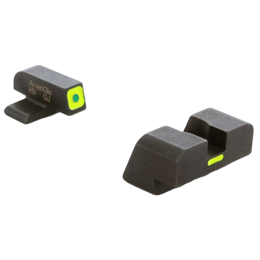 Ameriglo CAP Green Tritium LumiGreen Sq Outline Front, LumiGreen Line Non-Trit Rear Sight Set for XD Models XD-614