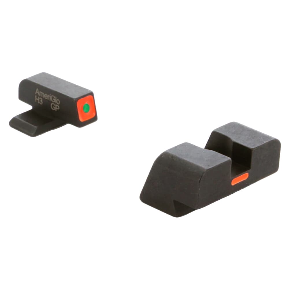 Ameriglo CAP Green Tritium Orange Sq Outline Front, Orange Line Non-Trit Rear Sight Set for XD Models XD-618