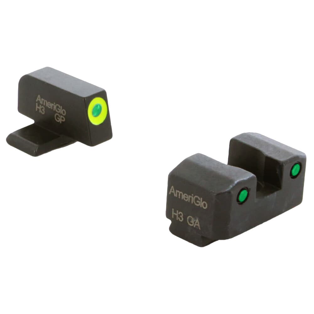 Ameriglo Trooper Grn Trit w/LumiGreen Outline F, Grn Trit w/Black Outline Rear 3-Dot Night Sight for Springfield XD Models XD-819