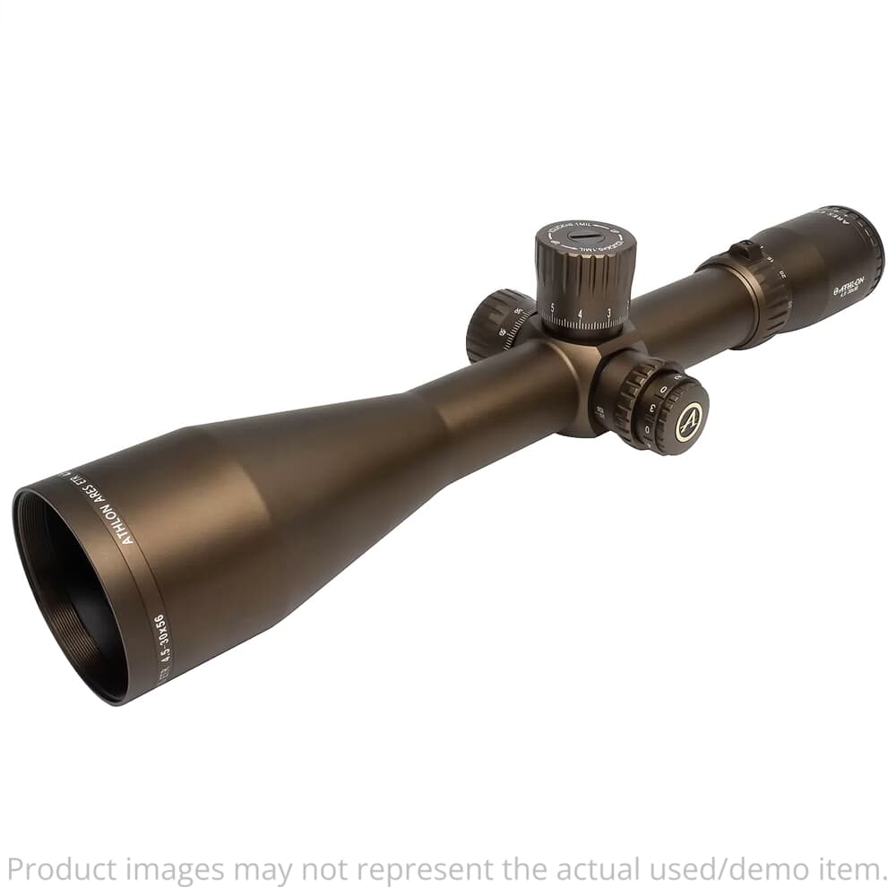 Athlon USED Ares ETR 4.5-30x56mm Direct Dial Side Focus 34mm APRS1 FFP IR MIL Brown Riflescope 212100B - Like New - Damaged Box UA6744