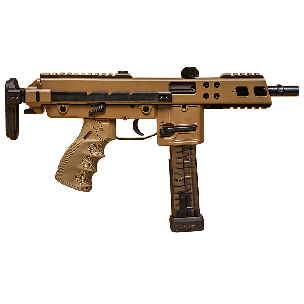 B&T KH9 Covert 9mm 6" 1:10" Bbl Folding FDE Pistol w/(1) 25rd Mag, Sling Bag & Flip-Up Sights BT-440000-C-US