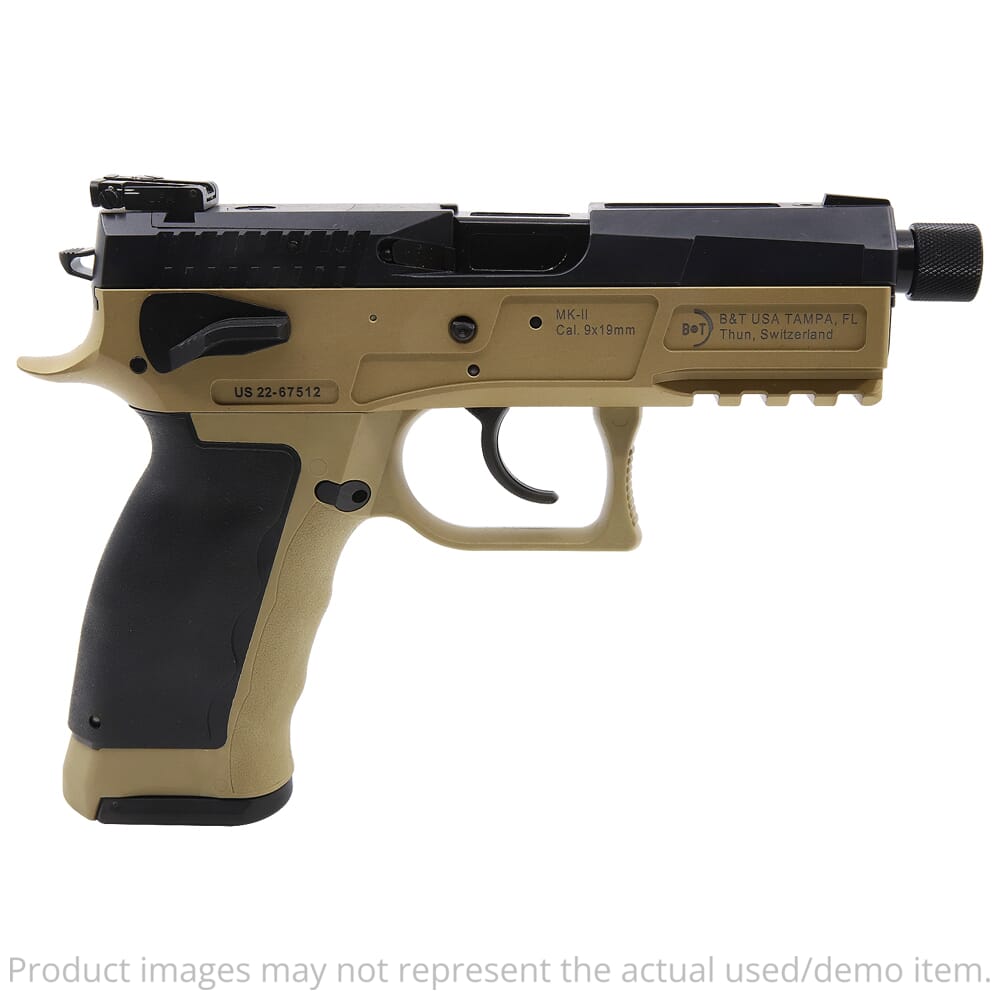B&T USED MK II 9mm 4.3" MS FDE Pistol w/(1) 17rd Mag BT-510001-CT - Store Display, As New Condition UA4636 For Sale