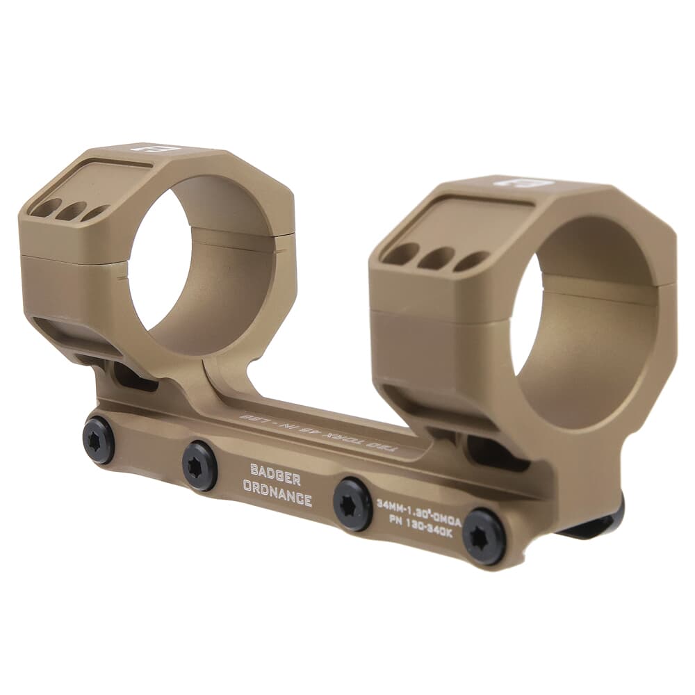 Badger Ordnance C.O.M.M. MAX 34mm 1.30&quot; 0MOA Tan Scope Mount 130-340K