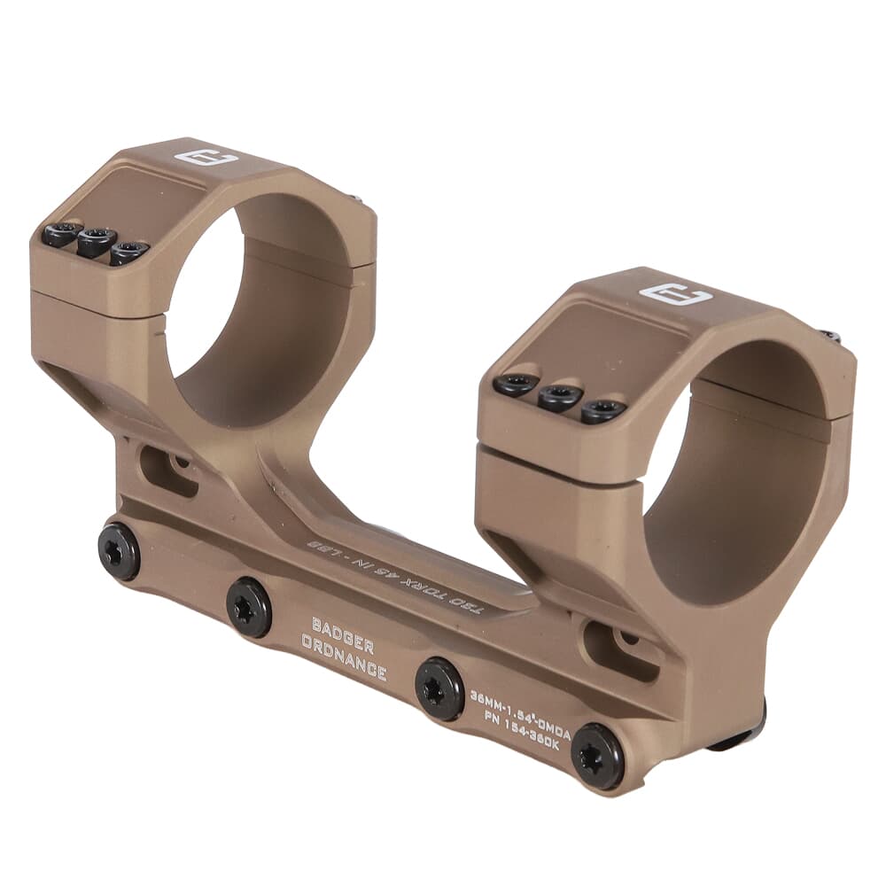 Badger Ordnance C.O.M.M. MAX 36mm 1.54&quot; 0MIL/0MOA Tan Scope Mount 154-360K