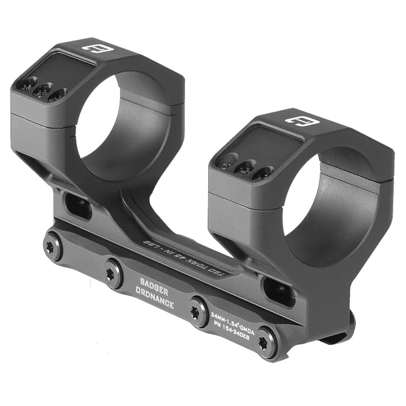 Badger Ordnance C.O.M.M. MAX 36mm 1.54&quot; 0MIL/0MOA Black Scope Mount 154-360KB
