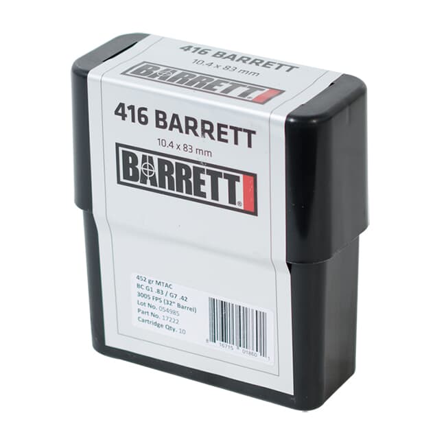 Barrett .416 Barret Ammo CEB 452 Gr MTAC Box of 80 17221