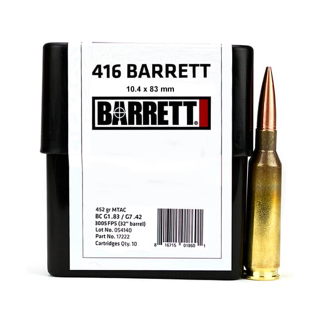 Barrett Ammo .416 Barrett CEB 452 Gr MTAC Box of 10 17222