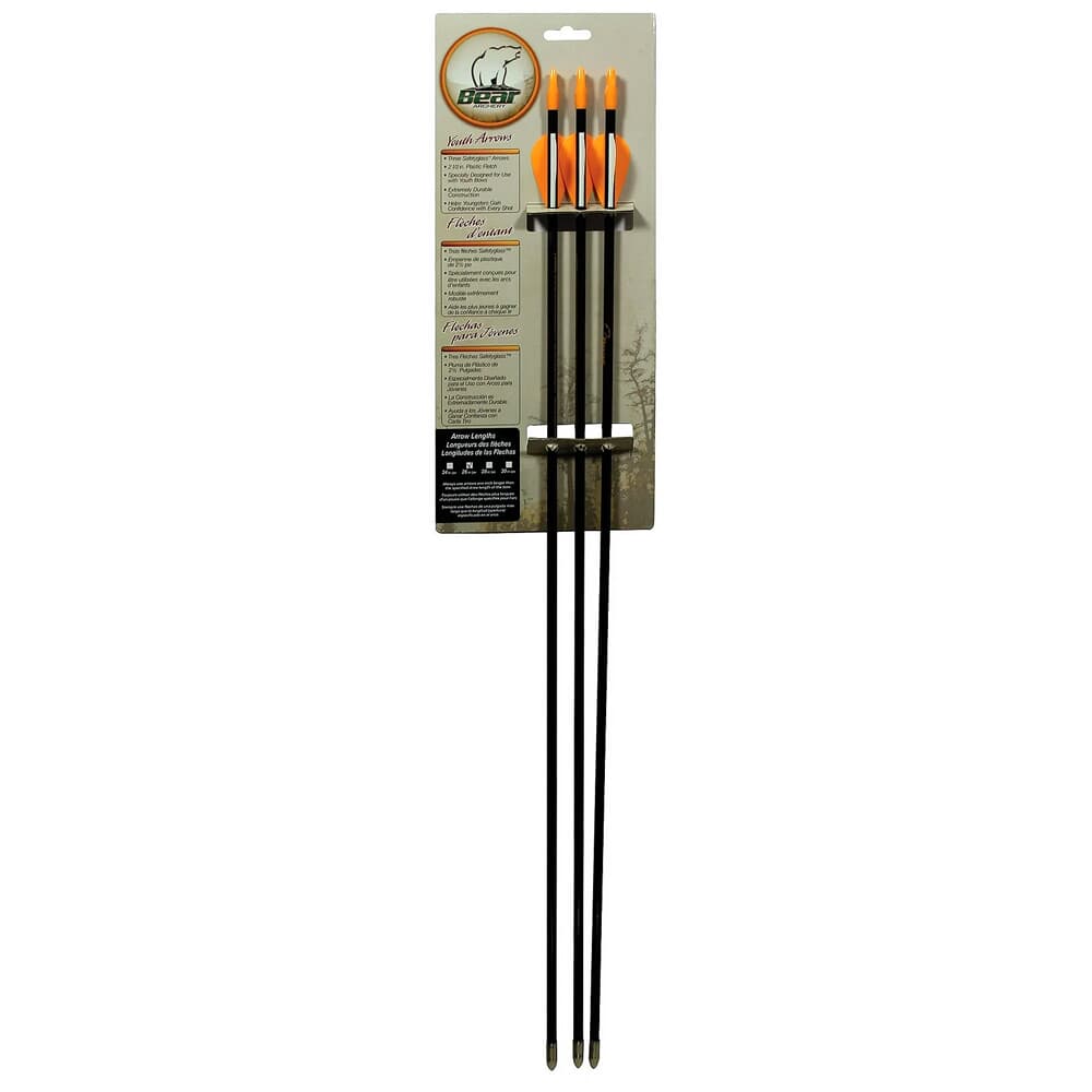 Bear Brave Safetyglass 3-Card 26&quot; Youth Arrows AS3800003