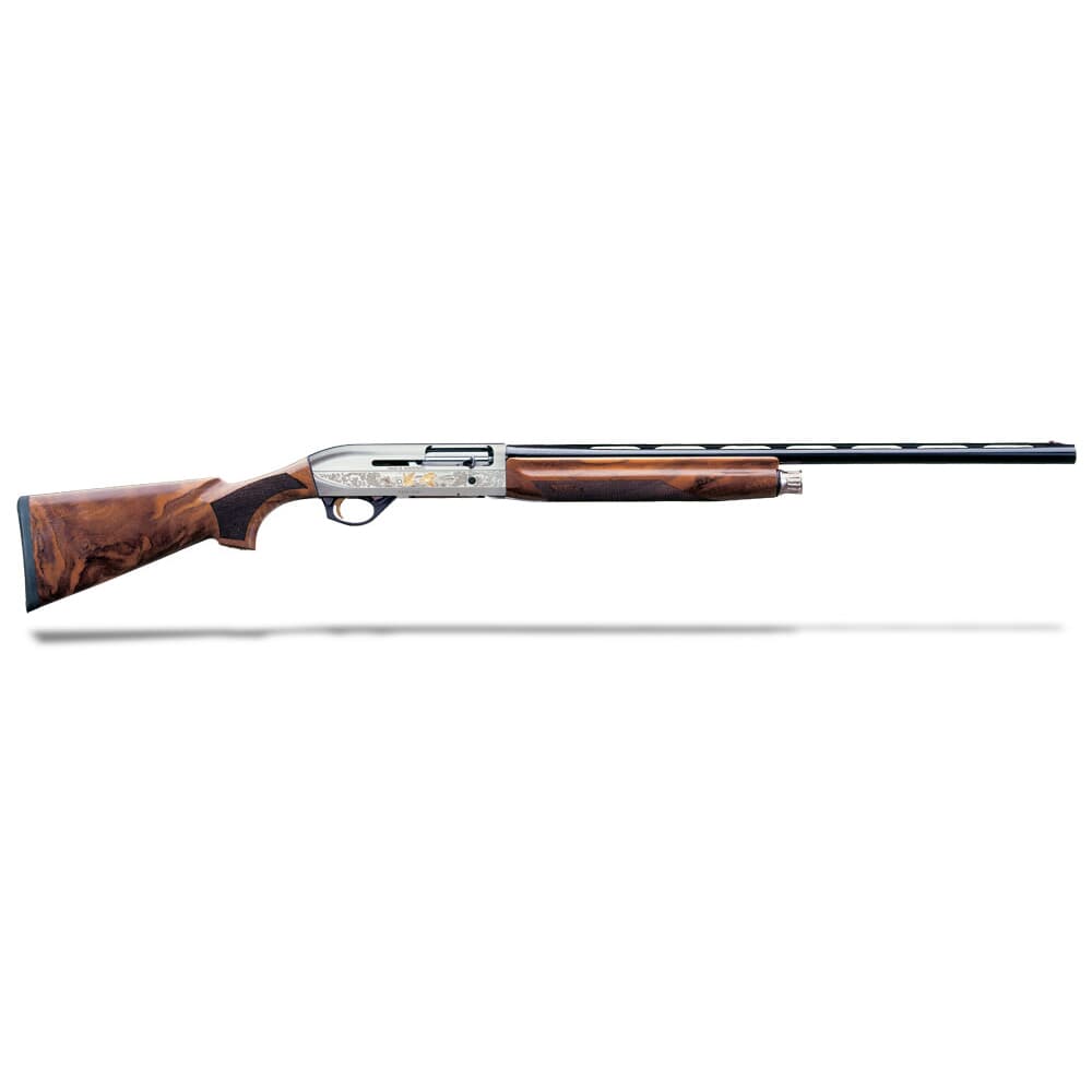 Benelli Montefeltro 20GA 3&quot; 26&quot; Silver AA-Grade Satin Walnut, Nickel/blue Etched Game Scenes 4+1 Semi-Auto Shotgun 10855