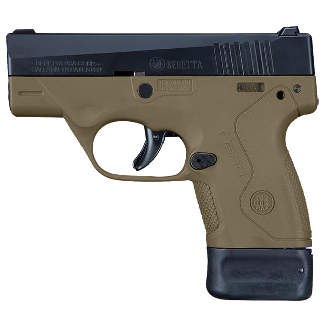 Beretta BU-9 Nano FDE 9mm Single 6+8rd Mag Pistol JMN9S55