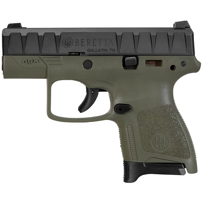 Beretta APX Carry 9mm Striker-Fired OD Green Pistol 8Rd (1), 6Rd (1) Mags JAXN92007