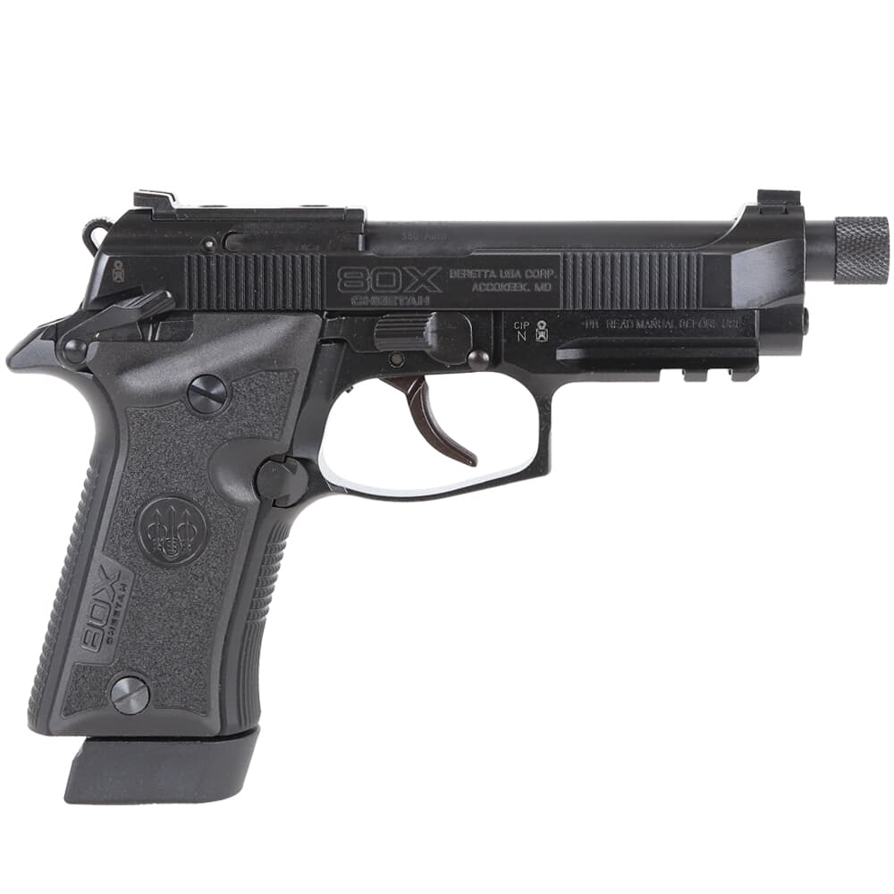 Beretta 80X Cheetah Tactical Urban .380 ACP 4.4&quot; Bbl Black SA/DA 15rd Pistol w/Threaded Barrel J80XTU15