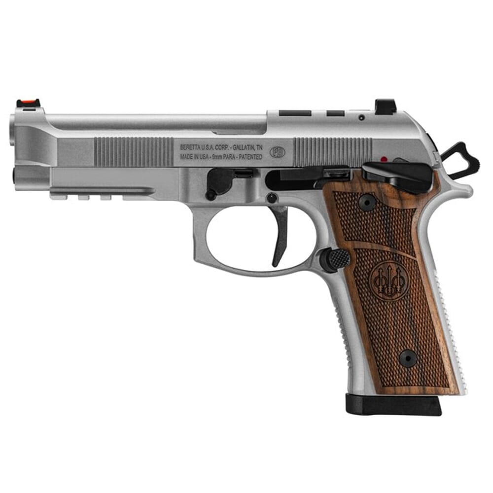Beretta 92Xi SAO Full Size Launch Edition 9mm 4.7" Bbl Silver Pistol w/Walnut Grip J92XFMSA20M1