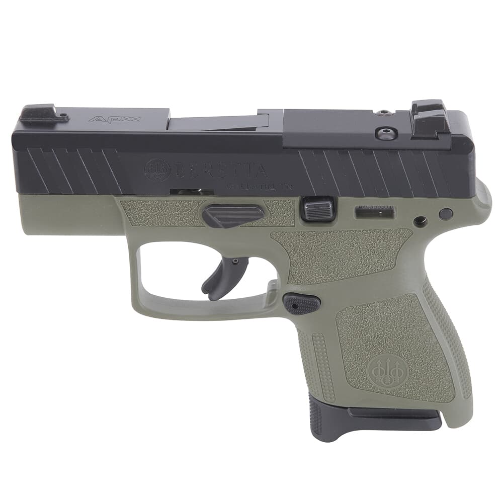 Beretta APX A1 Carry RDO 9mm 3.07" Bbl Semi-Auto OD Green Pistol w/(1)8rd Extended & (1) 6rd Mag JAXN927A1