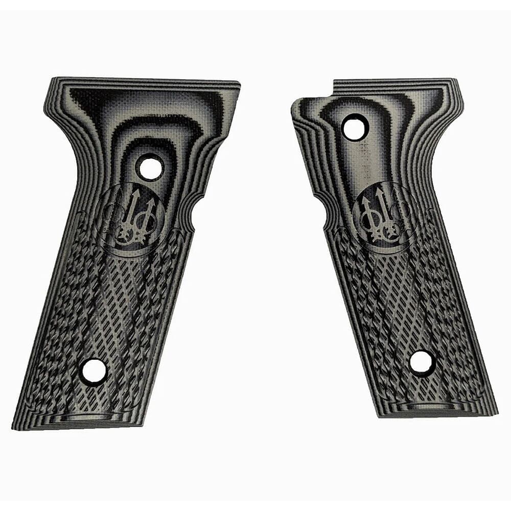 Beretta 92X Full Size G10 Black &amp; Grey Grips BER-007-BG-R