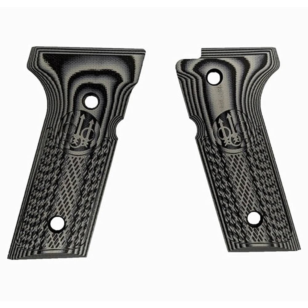 Beretta 92X Compact G10 Black &amp; Grey Grips BER-008-BG-R