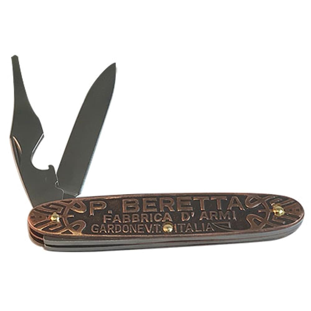 Beretta Coltello Pietro Replica 2.6&quot; Folding Blade Steel C70 Copper Coated Knife w/Can Opener CO09-1-9