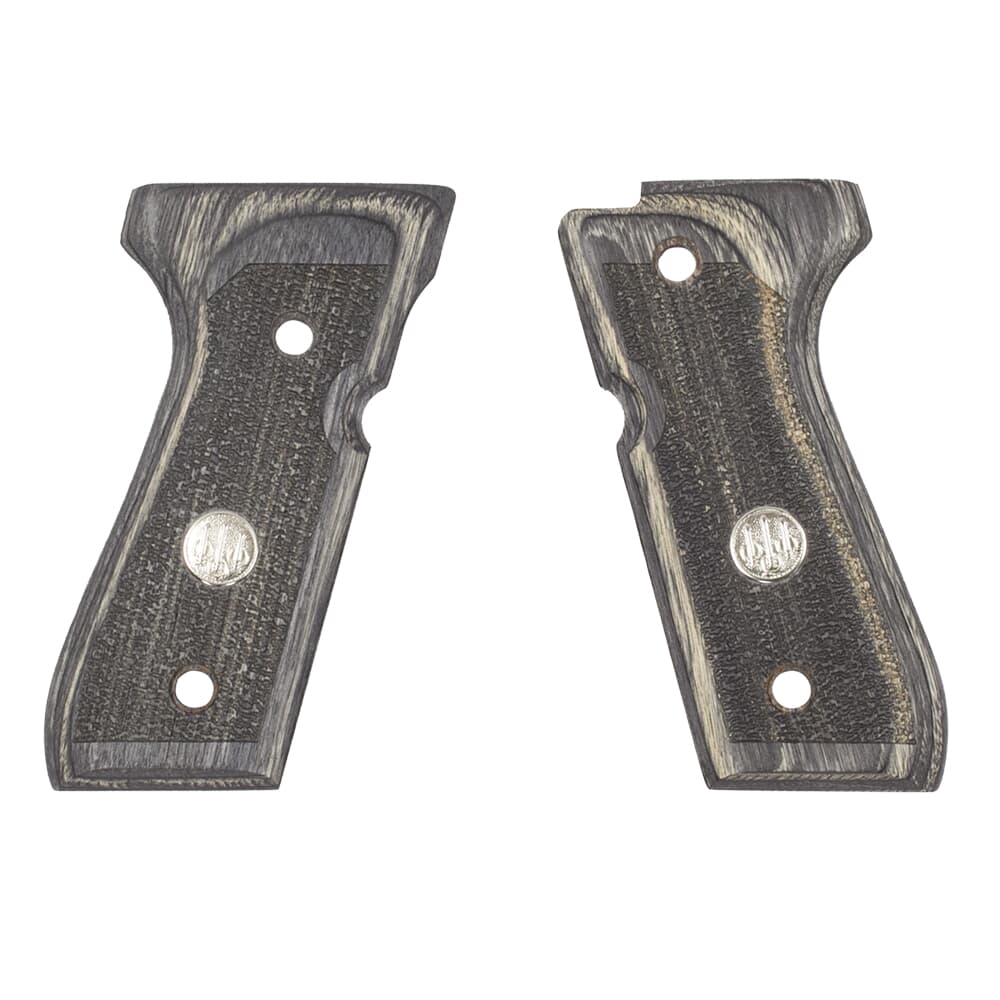 Beretta 92/96 Series Grey Wood Grips w/Medallion Logo E01439