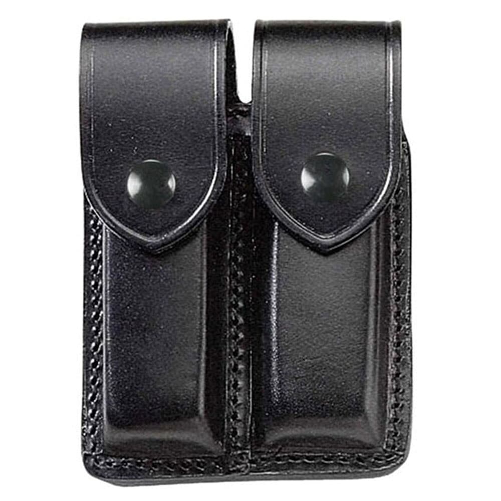 Beretta Black Double Leather Magazine Pouch w/Flap E03563