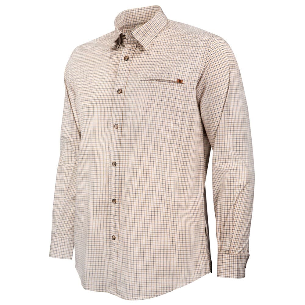 Beretta Trail Plain Collar Shirt Grey/Tan Check X Large LU801T153301A9XL