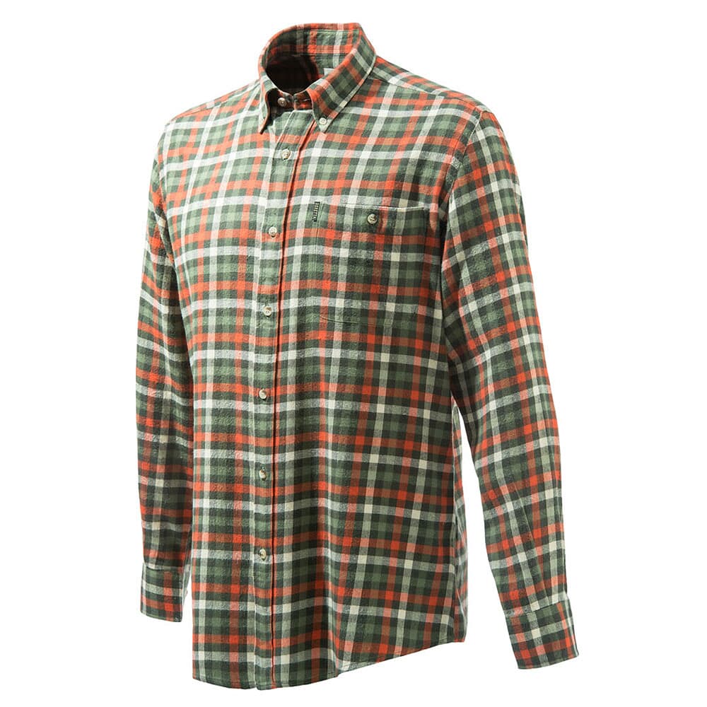 Beretta Wood Flannel Button-Down Shirt Orange Plaid 3XL LUA10T16440752XXXL