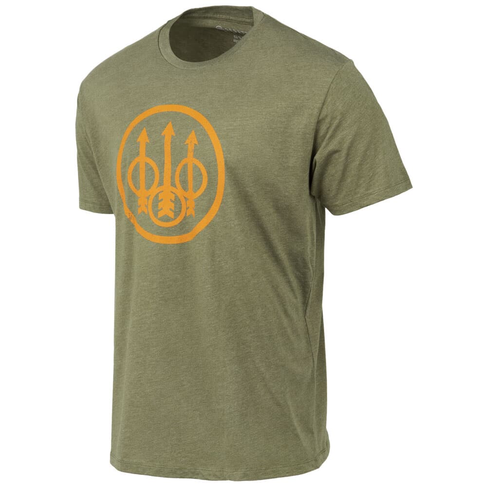 Beretta Trident Logo SS Tee Heather Mil Green Large TS228T189007AUL